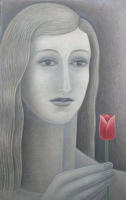 Girl With Tulip by Ruth Addinall
